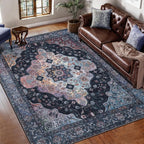 Tangsoo 3x5 Rug, Washable Vintage Rugs Indoor Area Rug, Non Slip Accent Rug by Tangsoo