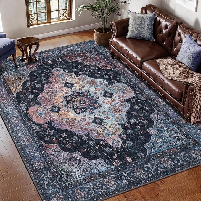 Tangsoo 3x5 Rug, Washable Vintage Rugs Indoor Area Rug, Non Slip Accent Rug by Tangsoo