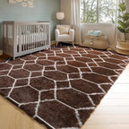 ONASAR 5x7 Area Rugs for Living Room Bedroom, Washable Fluffy Brown and White - Image 6
