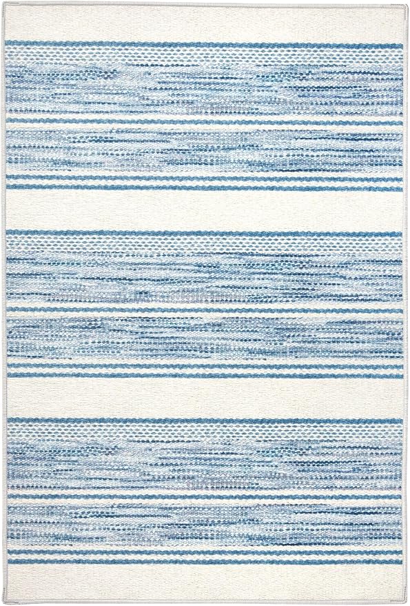 Dash & Albert Ellington Stripe Blue Machine Washable Rug, 6 X 9 Feet by DashAlbert
