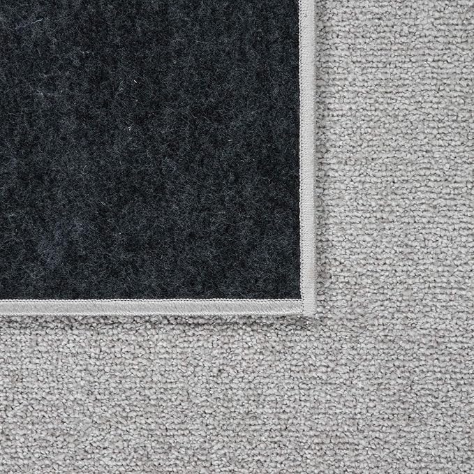 Paco Home Solid Area Rug in Silver Modern Plain Design, Size: 5'3" x 7'3" - Image 4
