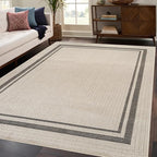 Beverly Rug Easy Jute Bordered Rug 10x14 Washable Large Indoor Outdoor Area Rugs - Image 5