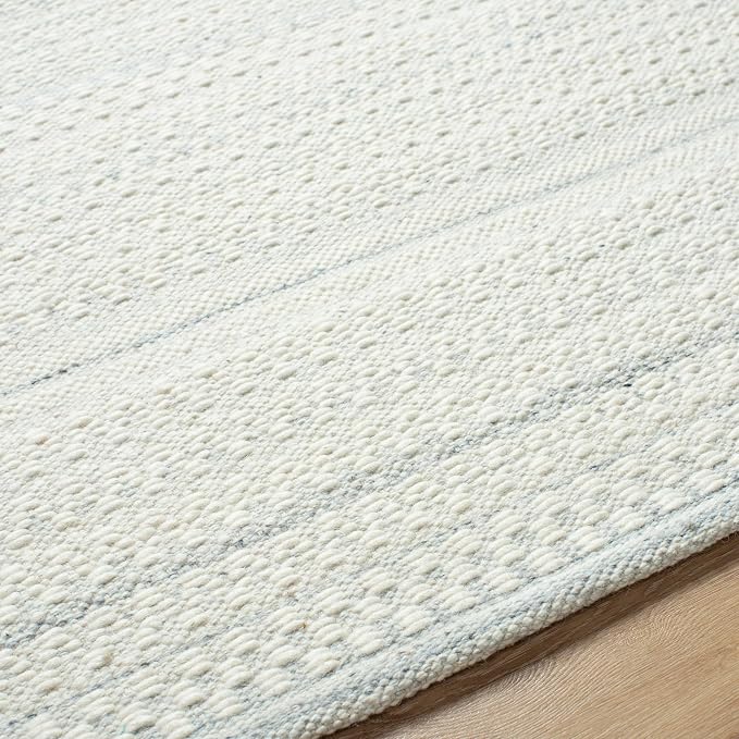 Mark&Day Wool Rugs, 2x3 Precious Solid and Border Cream/Light Slate Area Rug - Image 7