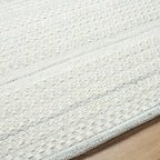 Mark&Day Wool Rugs, 2x3 Precious Solid and Border Cream/Light Slate Area Rug - Image 7