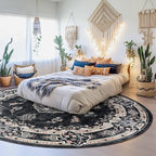 MUJOO Black Round Rug 9ft, Large Circle Washable Area Rugs - Image 3