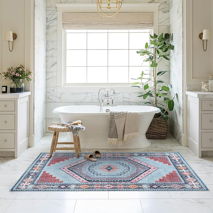 Fame Living Washable Area Rug. Modern Farmhouse. Vintage. Turkish. Bohemian. - Image 9