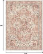 RUGGABLE Washable Area Rug – Kamran Rose Pink 9x12, Stain-Resistant, Non-Slip – - Image 2