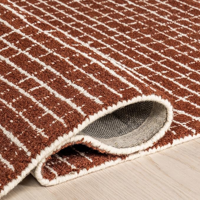 Rugs USA 8'6" x 11'6" Melrose Checked Wool Indoor Area Rug, Contemporary - Image 7