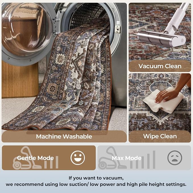 Kokia 6x9 Washable Area Rugs Maroon - Image 5