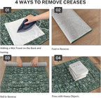 Vintage Runner Rug 3x10, Dark Green Washable Kitchen Runner Non-Slip Soft - Image 3