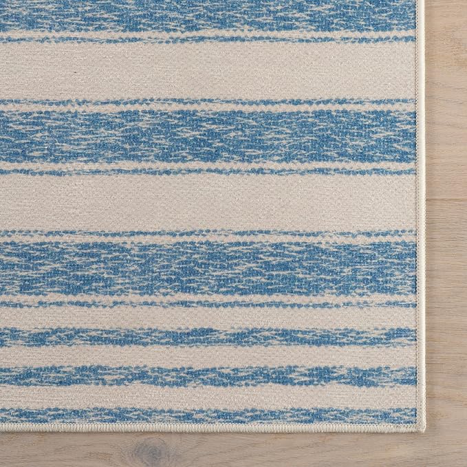 Dash & Albert Vion Blue Machine Washable Rug, Runner-2.5 X 8 Feet - Image 7