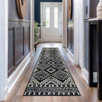 Rugshop Southwestern Black and White Tribal Area Rug – Geometric Diamond - Image 7