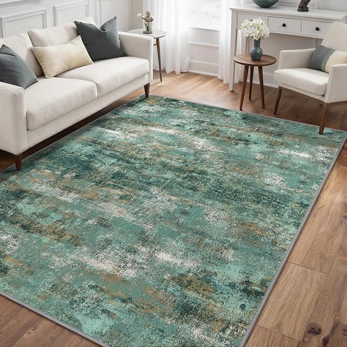 GENIMO Abstract Area Rug 5x7, Washable Modern Rug Non Slip, Low Pile by GENIMO