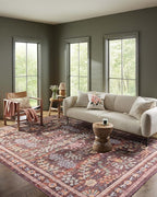 Loloi Rifle Paper Co. Maison Collection MAO-06 Red 2'-6" x 9'-6", .19" Pile by Loloi