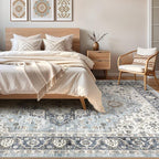 9x12 Area Rug Living Room: Washable Boho Large Neutral Vintage Soft Rugs Stain - Image 4
