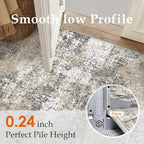2x6 Abstract Runner Rug Brown Washable Modern Hallway Carpet Non Slip Ultra - Image 3