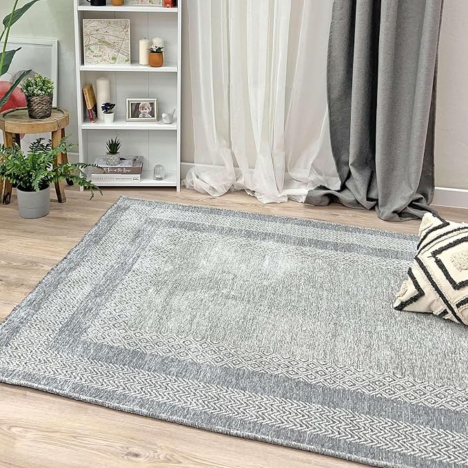 Alfa Rich 7x10 Light Gray Washable Area Rugs - Image 5