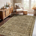 HelloTree Vintage Area Rug 4x6 Brown Entryway Office Washable Carpet Non Slip by HelloTree