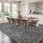 Washable Living Room Rug: 9x12 Boho Floral Soft Area Rug - Image 7