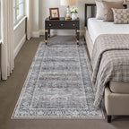 HUGEAR 2x6 Runner Rug Non Slip Washable Area Rug Purple Vintage Neutral - Image 3