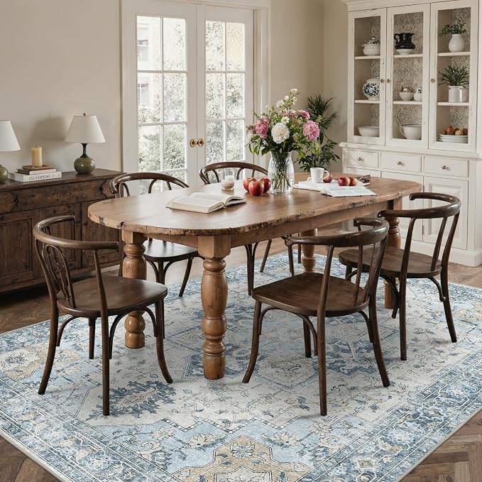 8x10 Area Rugs for Living Room, Machine Washable Non Slip Vintage Rugs - Image 4