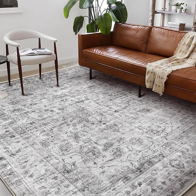 Washable Area Rug 10'x14' Boho Design Non-Shedding Easy Care Ideal - Image 2