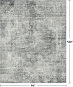 Farmhouse Gray and Blue Rugs for Living Room 8x10 - Image 2