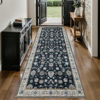 Tangsoo 2.6x8 Hallway Runner Rug, Floral Vintage Washable Non-Slip Runner Rug by Tangsoo