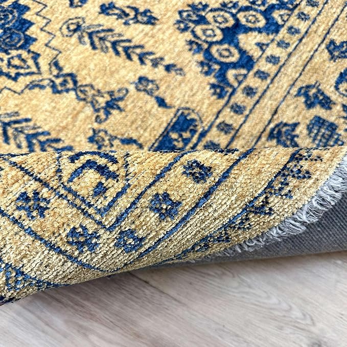 Alfa Rich 5x8 Gold Navy Blue Washable Area Rugs - Image 5