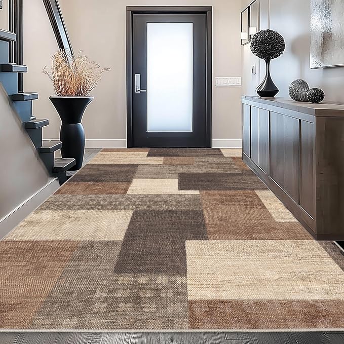 Modern Geometric Patchwork Indoor Area Rug - Image 4