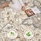 10x14Ft Area Rugs Living Room: Washable Boho Large Neutral Vintage Soft Rug - Image 8