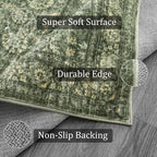 Morebes Vintage Throw Rugs, Boho 3x5 Washable Rug Non Slip, Soft Area Rug - Image 3