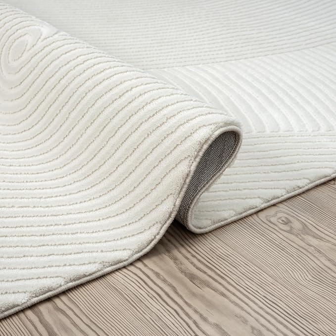 Abani Cream Area Rug for Living Room, Bedroom- Zen Reiki Pattern- 2'6" x 6' - Image 5
