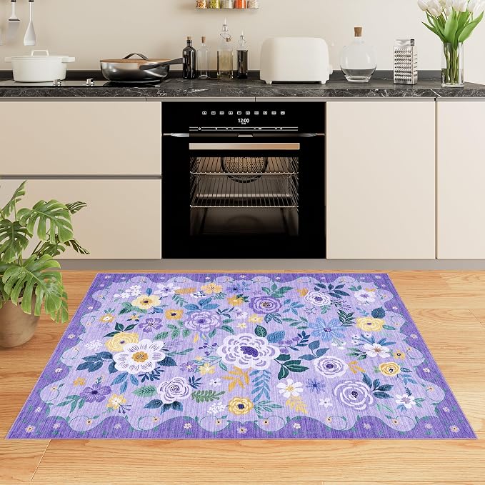 DUKINO 3x5 Area Rug, Floral Rugs - Image 3