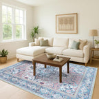 Washable Area Rug. Modern Farmhouse. Vintage. Turkish. Bohemian. Distressed. - Image 2