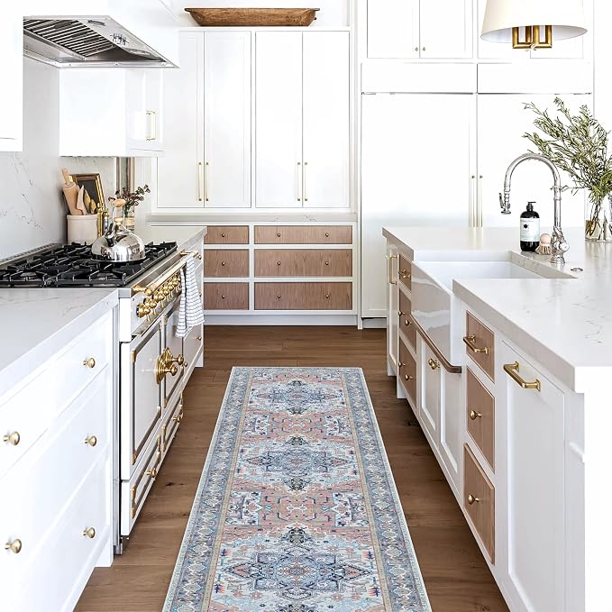 Washable Area Rug. Modern Farmhouse. Vintage. Turkish. Bohemian. Distressed. - Image 2