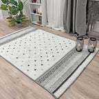 Alfa Rich 7x10 Gray Off White Washable Area Rugs by AlfaRichRugs