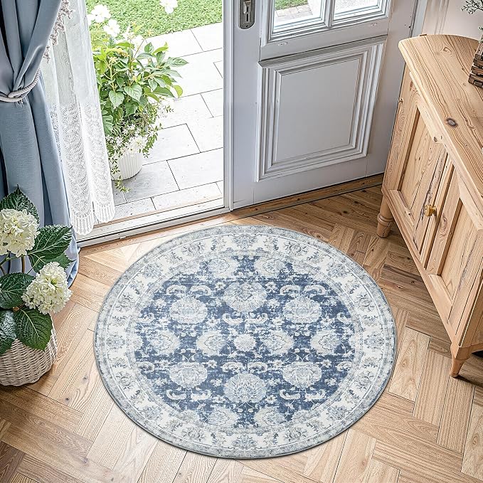 jinchan Fiora Round Rug 4ft Area Rug by JINCHAN