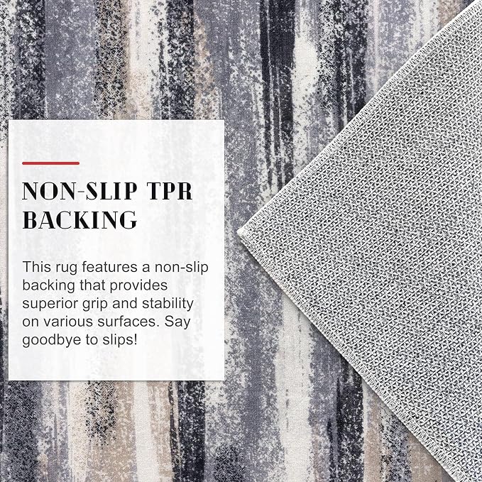 Modern Abstract 6x9 Machine Washable Living Room Rug Non-Slip Soft Bedroom Area - Image 7