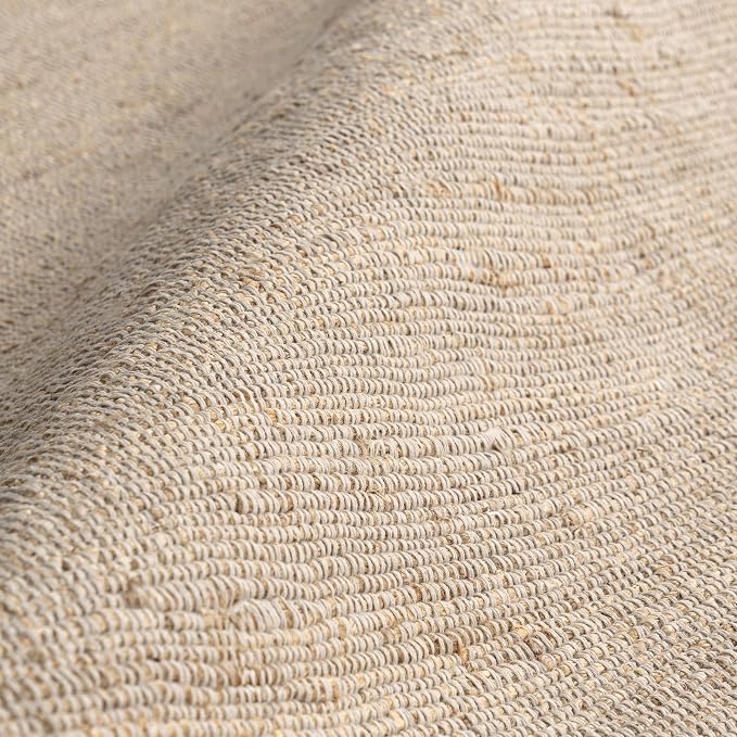 nuLOOM 6x9 Elfriede Jute & Cotton Hand Woven Area Rug, Solid Rustic Farmhouse - Image 8