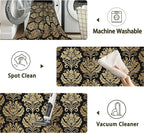 Black Damask Flower Golden Carpet - Image 3