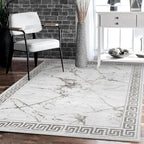 GLORY RUGS Area Rugs Marble 4x5 Cream Gray Carpet Modern Abstract Rug Living by GLORYRUGS