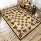 Vintage Plaid Area Rug 4x5ft Rustic Cabin Pine Cone Branches Lattice Pattern by Unknown