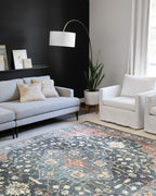 Loloi Skye Collection SKY-08 Denim/Brick 6'-0" x 6'-0" Round Area Rug by Loloi