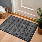 Rugshop Bohemian Stripe Lines Washable Non Slip Area Rug 2' x 3' Black - Image 7