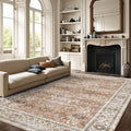 Deerly 6x9 Vintage Rugs for Dining Room, Washable Rugs Non Slip Large Area Rug by Deerly