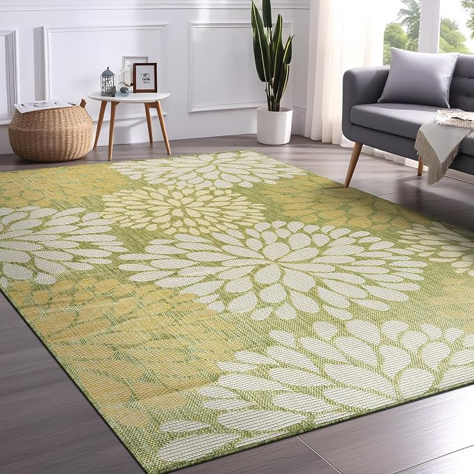 Beverly Rug Outdoor Rug 10x14 Modern Exotic Tropical Leaf Area Rugs - Image 9
