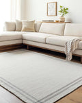 Mark&Day Wool Rugs, 4x6 Janmichael Cottage Light Silver/Charcoal Area Rug by MARKDAY