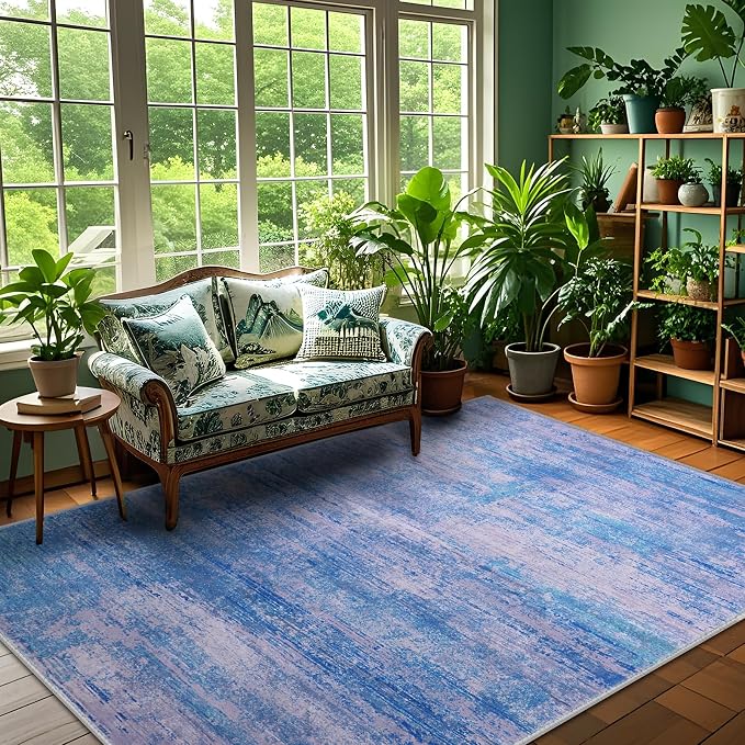 5x7 Abstract Area Rugs for Living Room, Modern Washable Indoor Rug for Bedroom - Image 3
