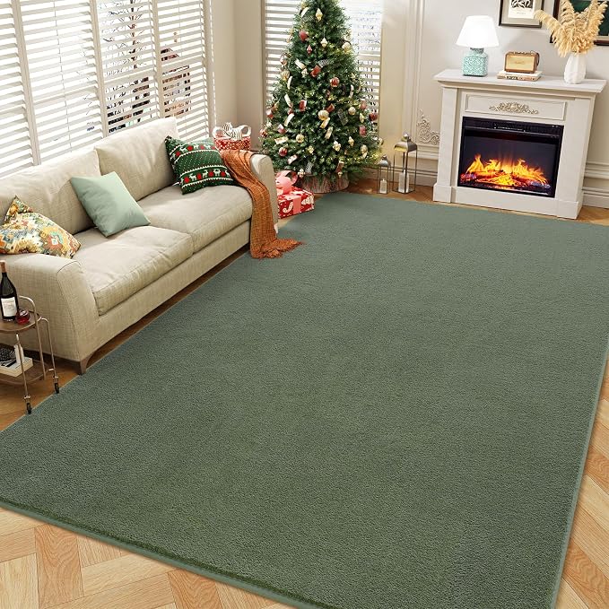 Amearea Modern Area Rugs for Bedroom Living Room, 4x6 Feet Sage Green Thickened - Image 7